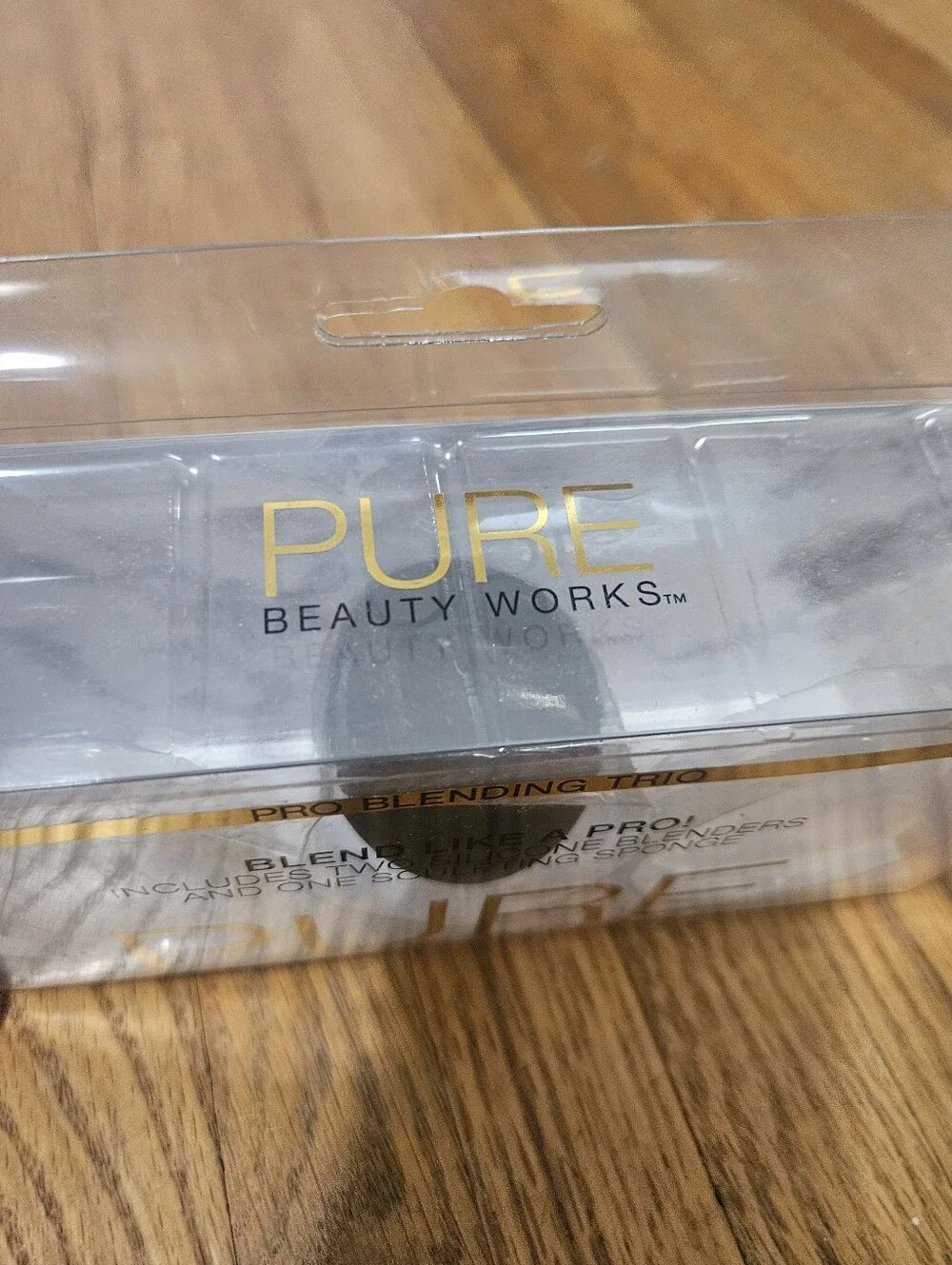 NIB PURE Beauty Works Pro Blending Trio Silicone Sponges Set Of 3: Clear & Black
